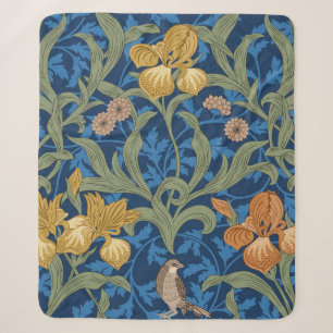 Vintages nahtloses Muster mit orangefarbener Iris Sherpadecke