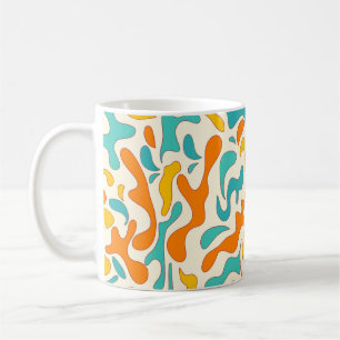 Vintages, nahtloses Muster mit Retro-Swirbel s Kaffeetasse