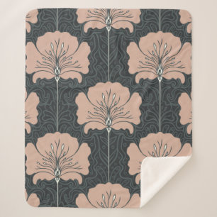 Vintages nahtloses Muster mit rosa Blume. Art. Sherpadecke