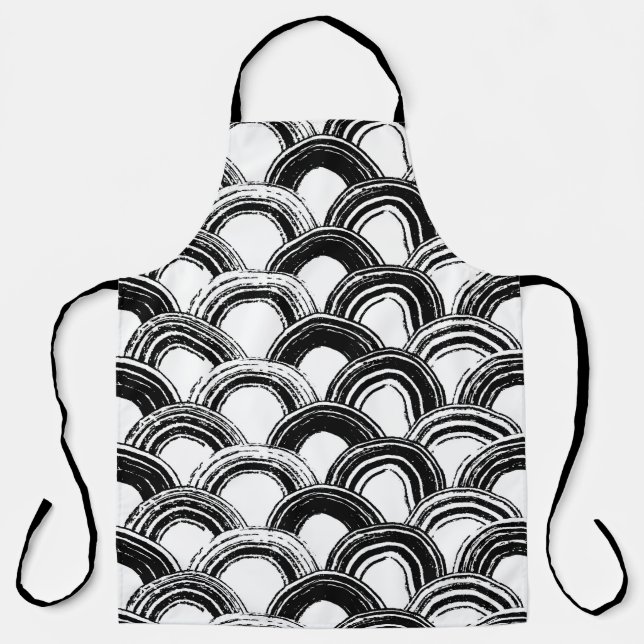 Vintages nahtloses Muster mit trockenem Pinselboge Schürze (Vorderseite)