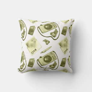 Vintages, nahtloses Sepidmuster aus Hipster  Kissen