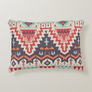 Vintages Nahtloses Stammmuster Geometrisches Ethni Dekokissen