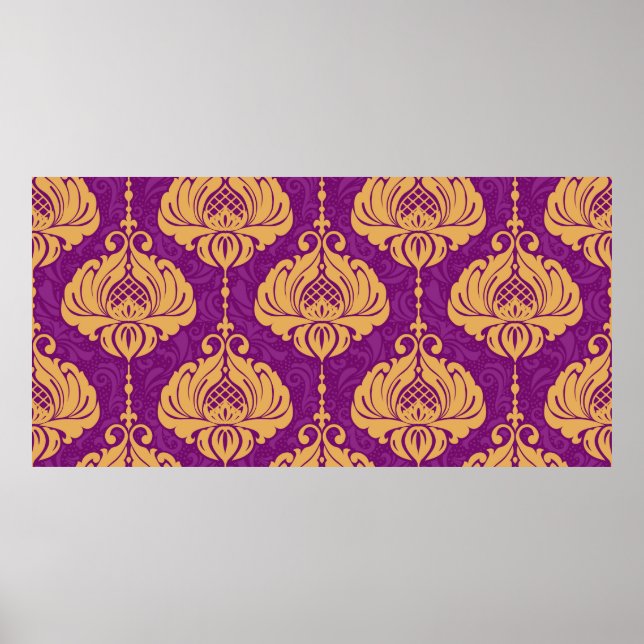 Vintages, nahtloses Staubmuster Poster (Vorne)