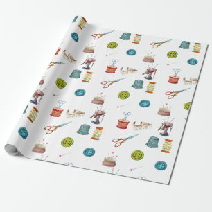 Vintages Nähzubehör Geschenkpapier