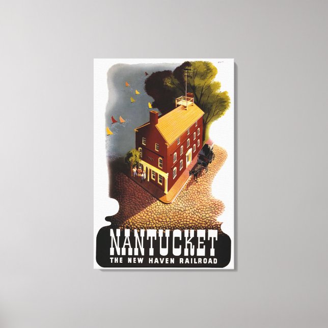 Vintages Nantucket Massachusetts America Poster Leinwanddruck (Vorderseite)