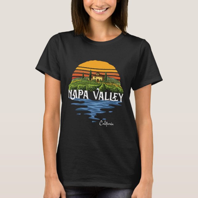 Vintages Napa Tal Weinkeller California T-Shirt (Vorderseite)