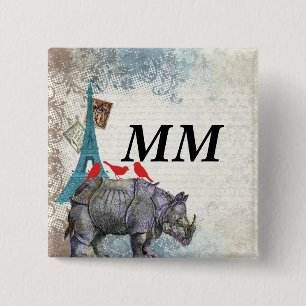 Vintages Nashorn Button