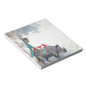 Vintages Nashorn Notizblock