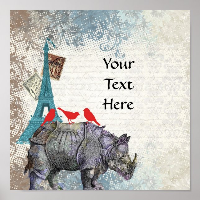 Vintages Nashorn Poster (Vorne)