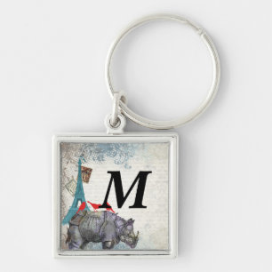 Vintages Nashorn Schlüsselanhänger