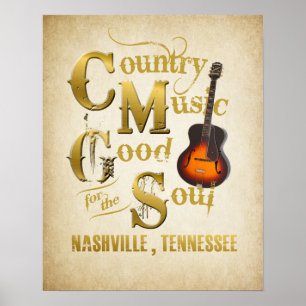 Vintages Nashville Country Music Poster
