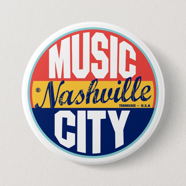 Vintages Nashville-Label Button (Vorderseite)