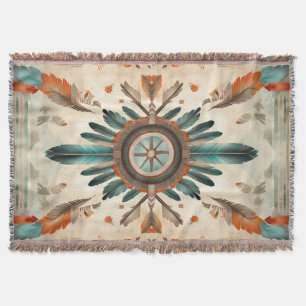 Vintages Native Feather Retro Dream Catcher Muster Decke