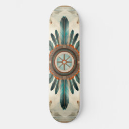 Vintages Native Feather Retro Dream Catcher Muster Skateboard