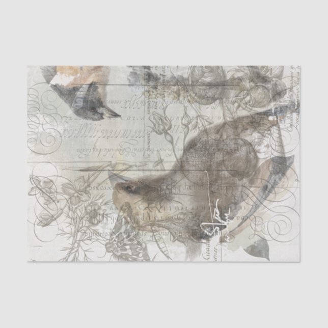 Vintages Natur-Collagen-Gewebe Seidenpapier (Vorderseite)