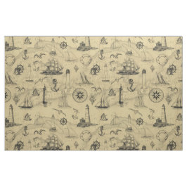 Vintages Nautikmuster Alte Karte Hintergrund Stoff