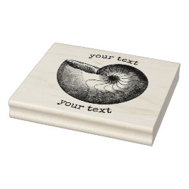 Vintages Nautilus Sea Muschel Beach Thema mit Text Gummistempel