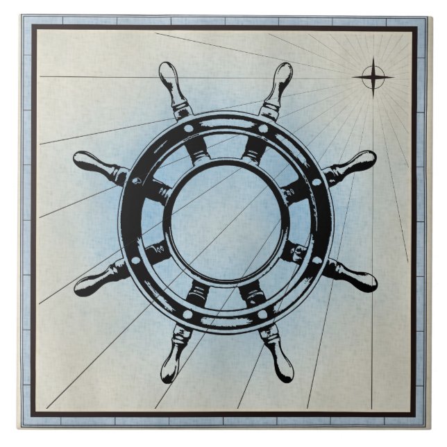 Vintages Navigationsrad Fliese (Vorderseite)