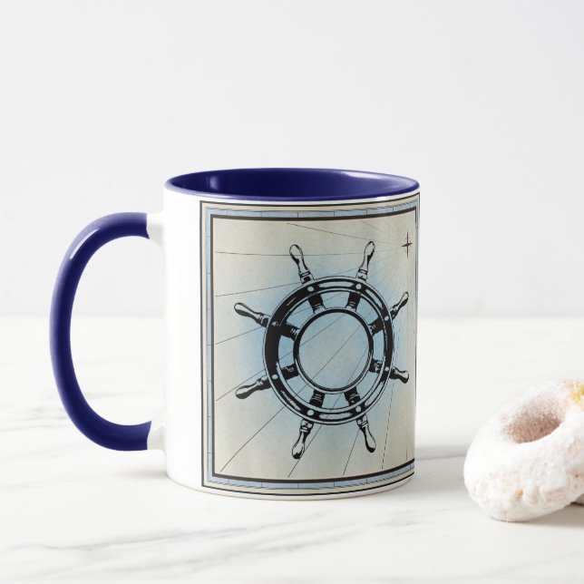 Vintages Navigationsrad Tasse (Mit Donut)