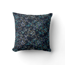 Vintages Navy Blue Elegant Dainty Floral Muster