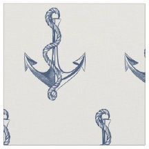 Vintages Navy Blue Nautic Anchor Muster