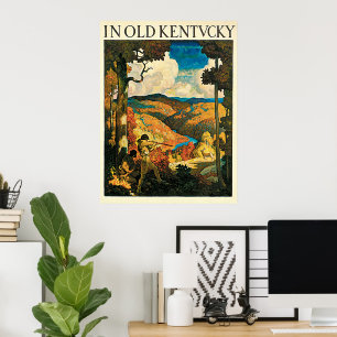 Vintages NC Wyeth Travel Poster in Old Kentucky