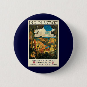 Vintages NC Wyeth Travel Poster in Old Kentucky Button