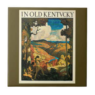 Vintages NC Wyeth Travel Poster in Old Kentucky Fliese