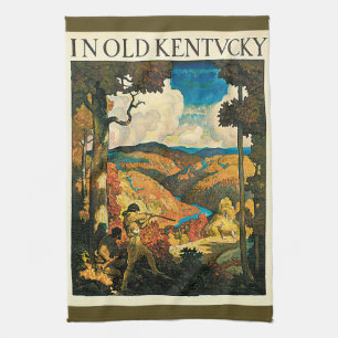 Vintages NC Wyeth Travel Poster in Old Kentucky Geschirrtuch