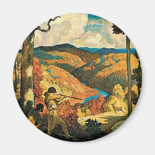 Vintages NC Wyeth Travel Poster in Old Kentucky Magnet
