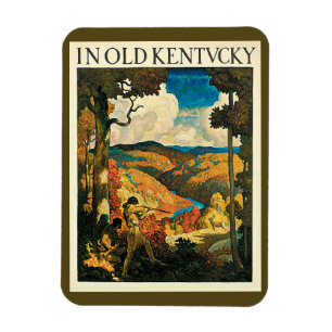 Vintages NC Wyeth Travel Poster in Old Kentucky Magnet