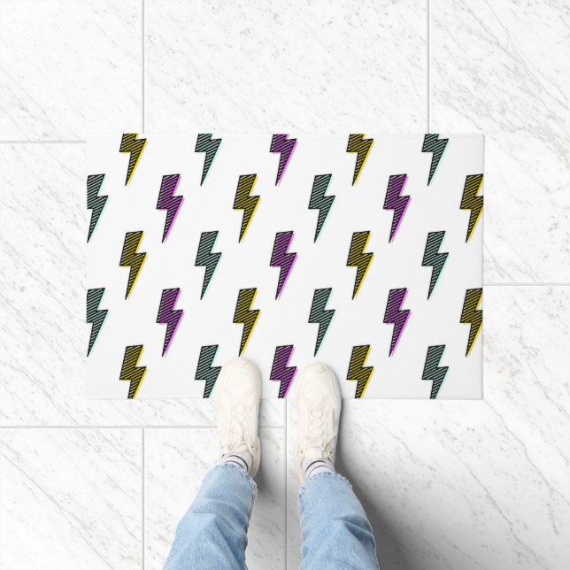 Vintages Neon-Blitz-Muster Fußmatte (Indoor)