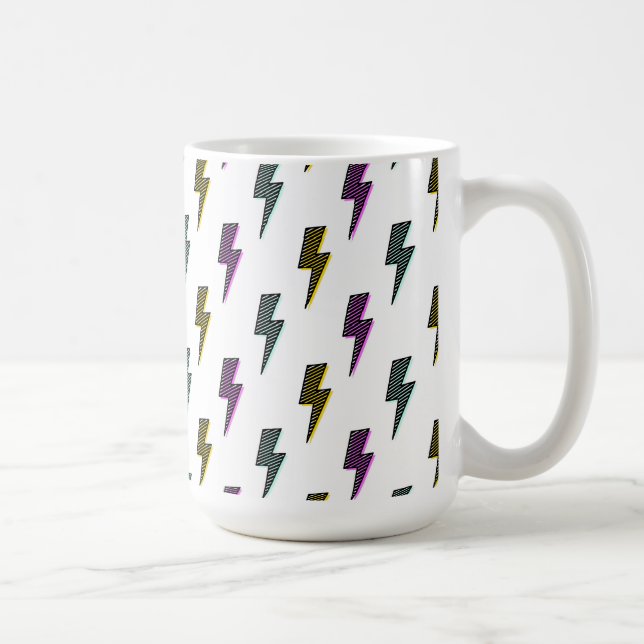 Vintages Neon-Blitz-Muster Kaffeetasse (Rechts)