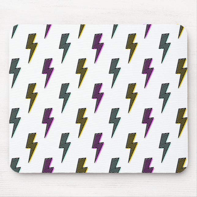 Vintages Neon-Blitz-Muster Mousepad (Vorne)