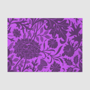 Vintages Neon und dunkles lila Blumenmuster Seidenpapier