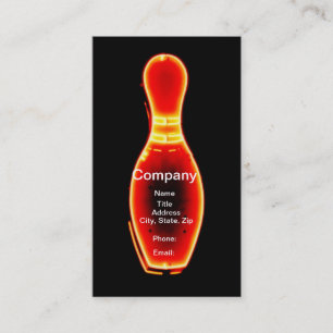 Vintages NeonBowlings-Button Visitenkarte