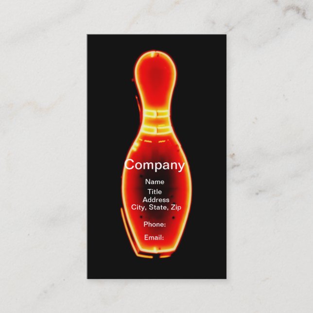 Vintages NeonBowlings-Button Visitenkarte (Vorderseite)