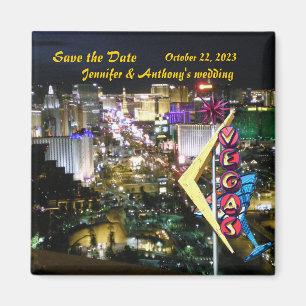 Vintages Neonzeichen Las Vegas Save the Date Magnet