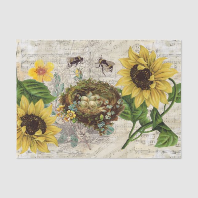Vintages Nest-Turnierpapier Seidenpapier (Vorderseite)