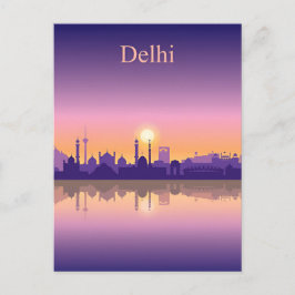 Vintages Neu-Delhi, Indien Reisen Aquarelltonretro Postkarte