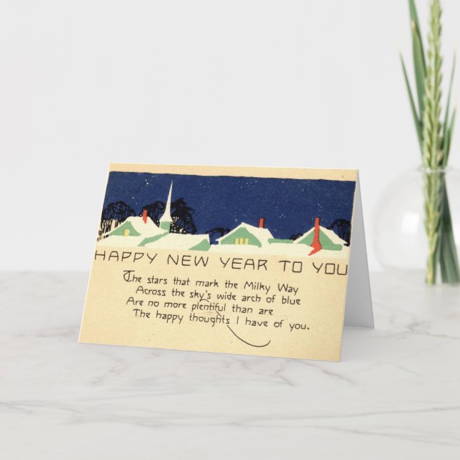 Vintages Neues Jahr 1915 Feiertagskarte (Vorderseite)