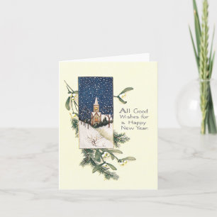 Vintages neues Jahr Feiertagskarte