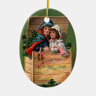 Vintages neues Jahr Keramikornament