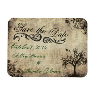 Vintages neues Leben Save the Date Hochzeitsmagazi Magnet