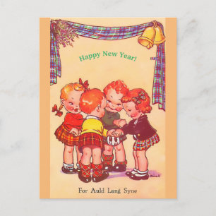 Vintages Neujahr 1940 Niedlich Vereinigtes Königre Postkarte