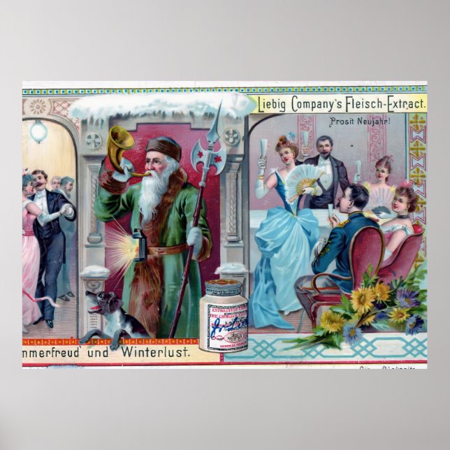 Vintages Neujahrsfest: Liebig-Werbung Poster (Vorne)