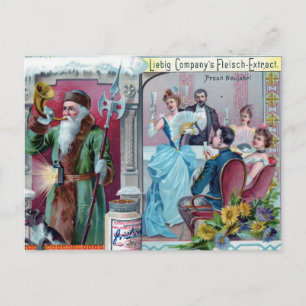 Vintages Neujahrsfest: Liebig-Werbung Postkarte