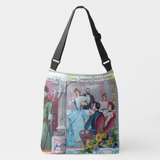 Vintages Neujahrsfest: Liebig-Werbung Tragetaschen Mit Langen Trägern (Vorderseite)