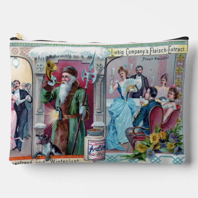 Vintages Neujahrsfest: Liebig-Werbung Zubehörtasche (Vorderseite)