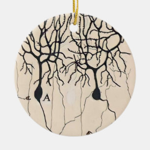 Vintages Neuron Zeichnend von Santiago Ramón y Ca Keramik Ornament
